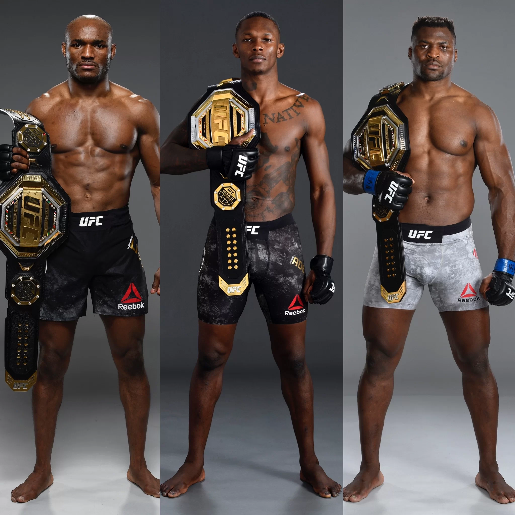 Kamaru Usman, Israel Adesanya, Francis Ngannou